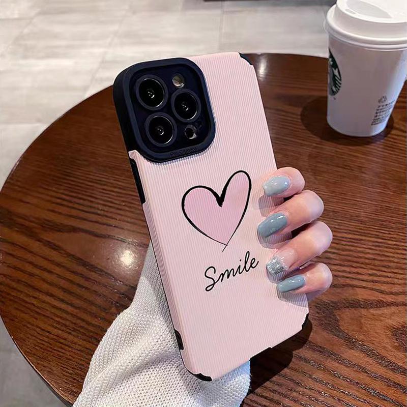 Модный силиконовый чехол с розовым сердечком и любовью для iPhone 15 13 Max 14 Plus 11 12 Mini SE 7 8 X XS XR, кожаный противоударный полный чехол