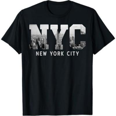 Футболка с иконическим горизонтом Нью-Йорка Big Apple State NYC Классическая Подарочная Футболка Женская Мужская Графические Футболки