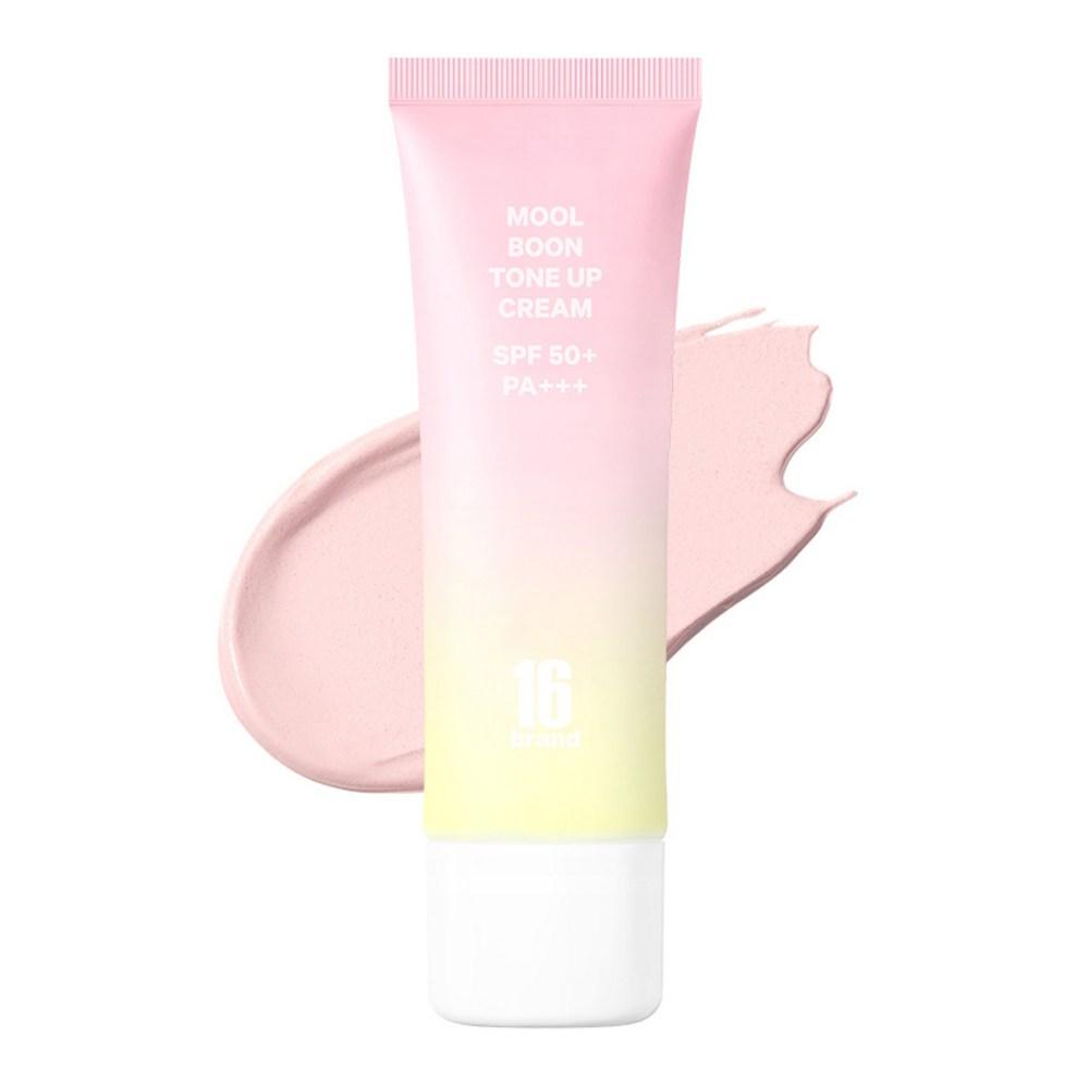16 Brand Moolbun Tone Up Cream SPF50 PA+++ 50 мл, светло-персиковый, 1 шт.