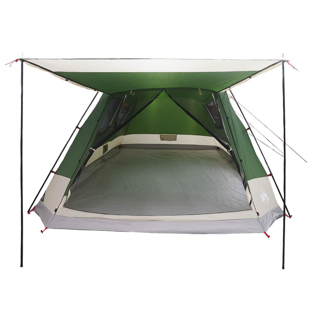 Cabin Tent with Roof Green 12 Person Polyester and Steel