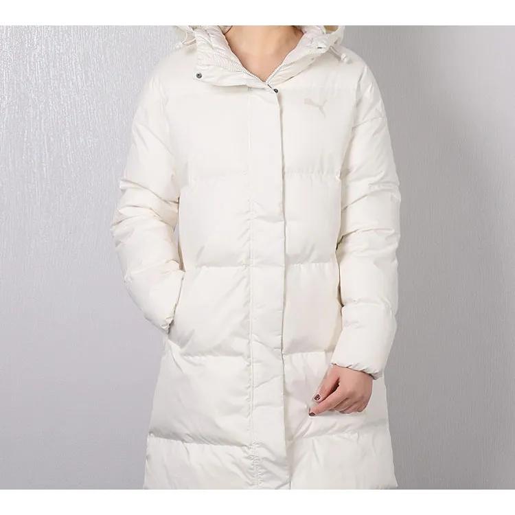 PUMA Down Jackets Women's Ecru Hooded Moderate (Unisex) Down Jackets 853636 11