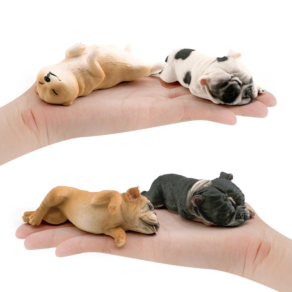 8 Simulated Sleeping Positions French Bulldog Shiba Inu Static Model Children'S Fun Pet Dog Desktop Decoration Ornament