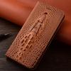 Genuine Leather Flip Cover for Samsung A90 5G, Galaxy C9 Pro, C7, C5 Pro - Crocodile Pattern Protective Case