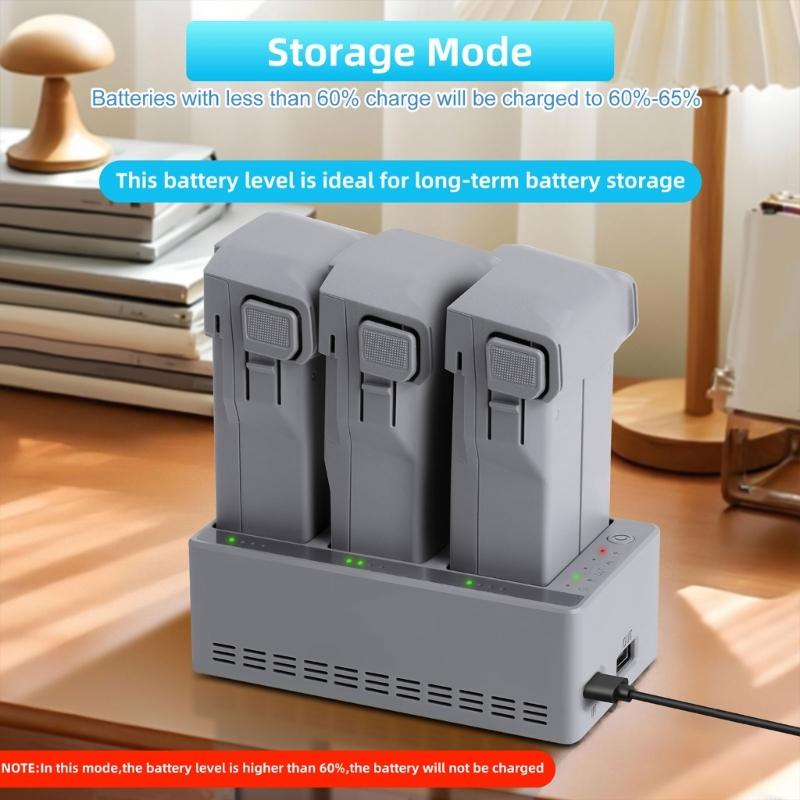 Drones Battery Chargers with Safety Circuitry for Mini 5Pro/4Pro/3Pro/3 Batteries Fast Charging Hub Heat Dissipation