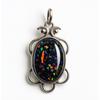 Natural Multicolor Opal 26 Ct Certified 925 Sterling Silver October Gems Pendant