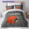 Custom Name,Cleveland Browns Pattern Bedding Home Decoration Birthday Gift ( 1 duvet cover + 2 pillowcase, without core),fan merchandise.