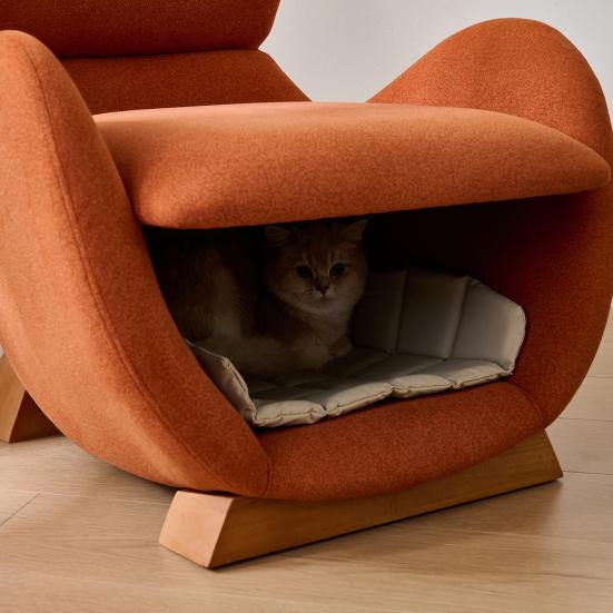 Designer Lounge Chair in Whale Shark Look, Pet-Friendly Lounge Chair, Offers Cats And Small Dogs A Place To Retreat, Anti-Cat Scratch Fabric, Single