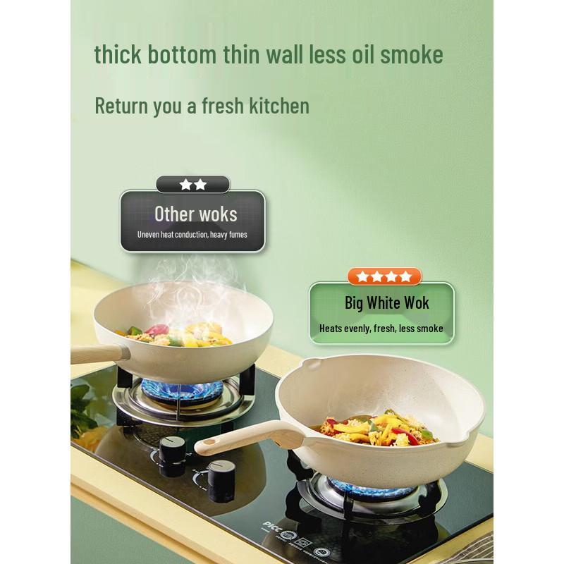 COOKER KING Большой белый антипригарный вок