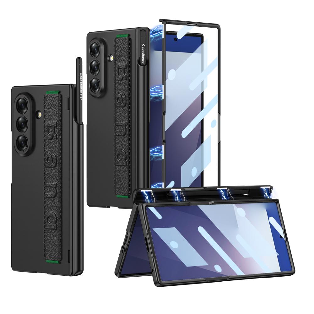 Магнитный шарнир Браслет Чехол для Samsung Galaxy Z Fold 7 6 5 с держателем для стилуса Защитное стекло для чехла Galaxy Z Fold7