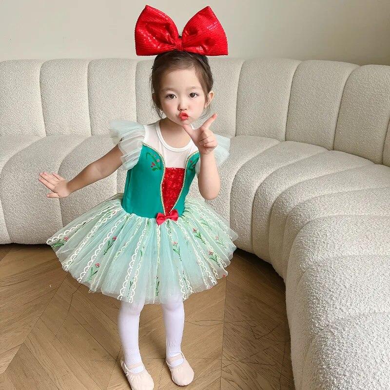 Нарядное праздничное платье принцессы для балета и танцев для детей, танцевальная пышная фатиновая юбка-пачка, костюм для Хэллоуина, сценический костюм