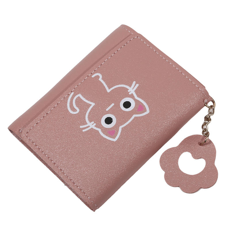 Маленький кошелек Кошка Короткий складной Персонализированные кошельки Студент Милая леди Мини Модный кошелек Kawaii Простые кошельки для девочек