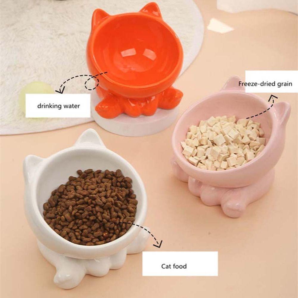 Cat Feeder Supplies Puppy Kitten Pet Feeding Bowl Water Feeder Container Cat Food Bowl Pet Supplies