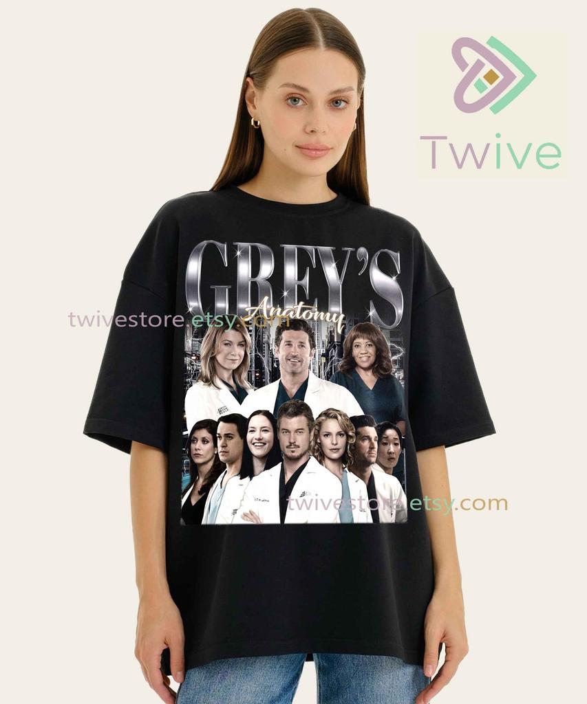 Футболка Grey's Anatomy Comfort Colors, Фан-мерч Винтажная футболка, Классический ретро подарок по сериалу, Футболка для студента-медика, Ностальгическое шоу