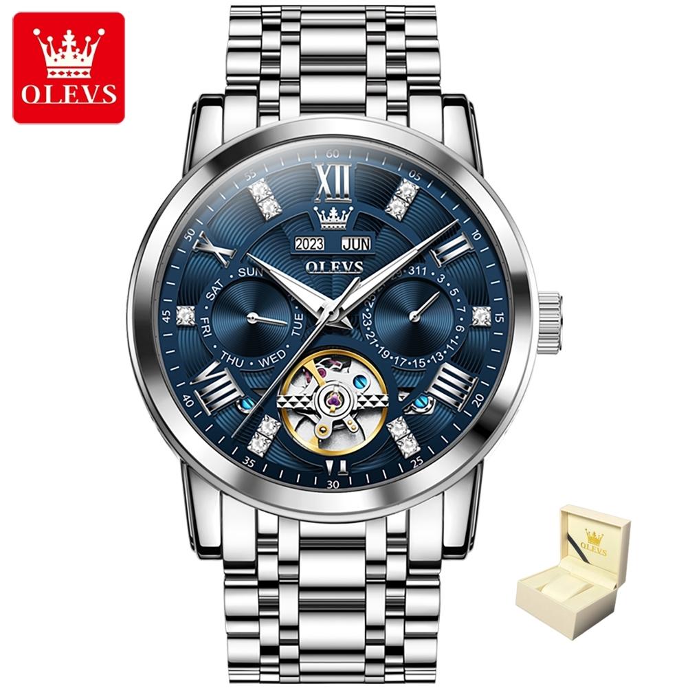 Новые лучшие мужские часы, многофункциональные механические часы, полностью автоматические деловые водонепроницаемые мужские часы