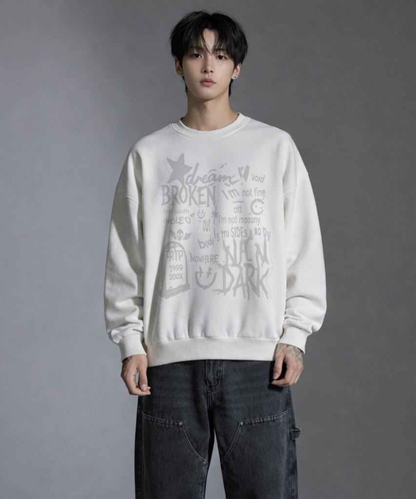 VANNWORKS Broken Star Sweatshirt (Vls0220) White (Type B)