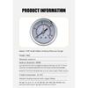 MAIRUIKESI Liquid filled Price Pressure Gauges 40mm(1.5")  Back Connection Stainless Steel Case Brass Joint Water Gas Manometer