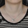 Clover pendant necklace, 925 silver necklace for women girl, inlaid,Christmas and birthday giftsliver) 25-26