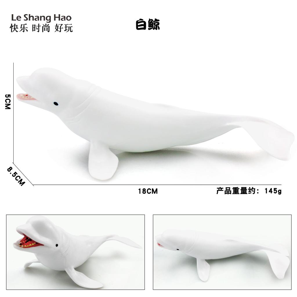 Solid Realistic Marine Animal Model, Pure White Beluga Whale Toy Kids Early Education Figure