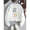 2025 Four Cats Playing On Top of Each Other Prints Hoodie Women Autumn Winter Sweatshirt Basics Pullover Casual Women Clothes