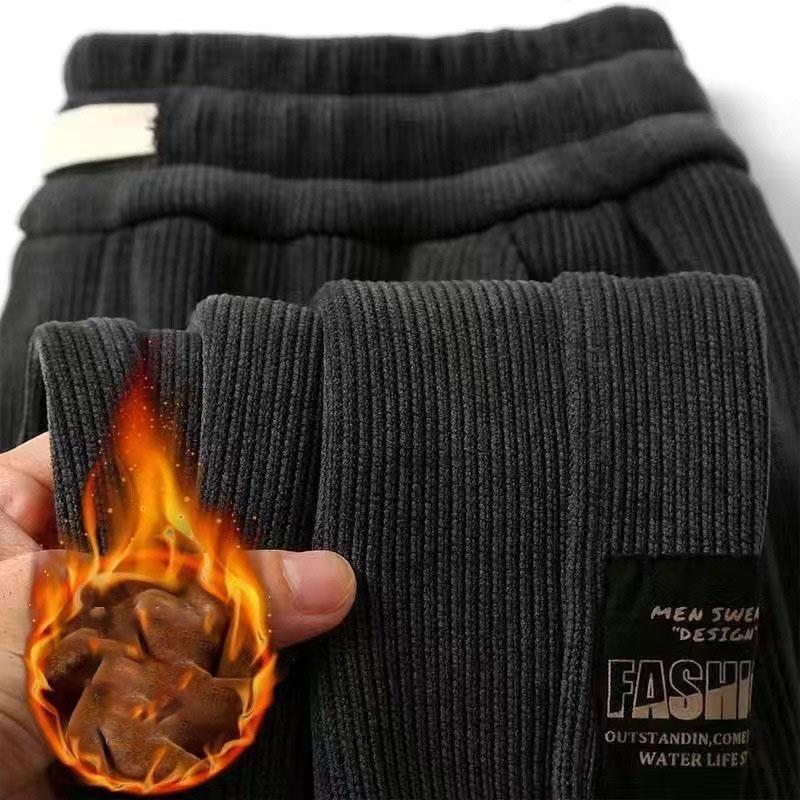 FiveFive Corduroy мужские толстые повседневные брюки для активного отдыха теплые модные эластичные спортивные брюки для бега удобные облегающие ступни спортивные брюки