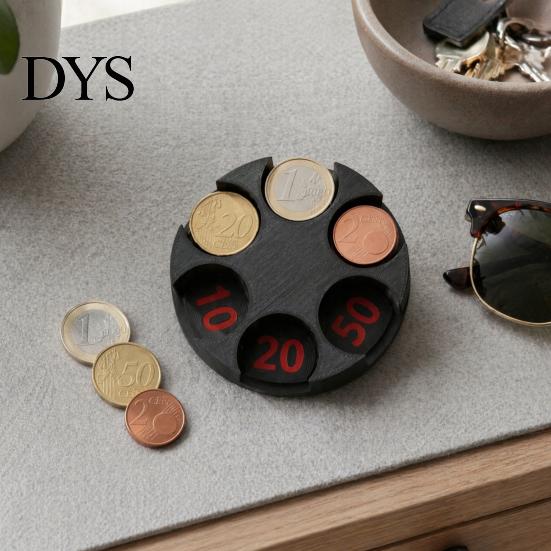 Vehicle Change Holder 3D Printed Universal Coin Holder, Large Capacity for Car, Portable Car Cylindrical Dispenser Rotating Organizer, Trucks