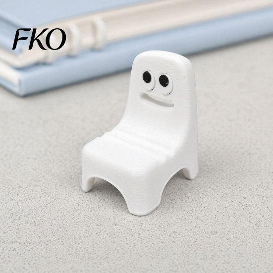 Desktop Phone Holder 3D Printed Holder, Ghost Chair Shape Compact Stand, Hands-free Portable Anti-Slip Decorative for Home Office Travel Stand