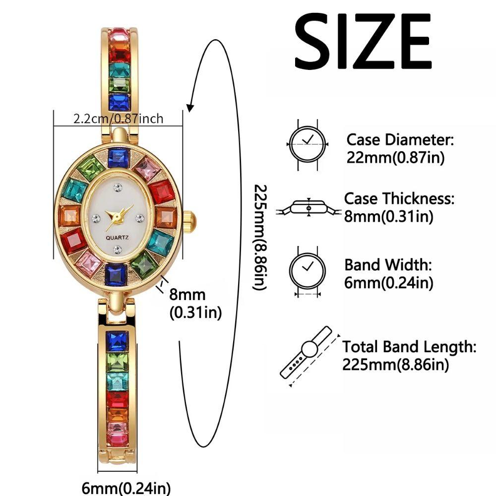 Bracelet Type Quartz Wristwatches Colorful Round Quartz Watch Women's Wrist Watch  Female