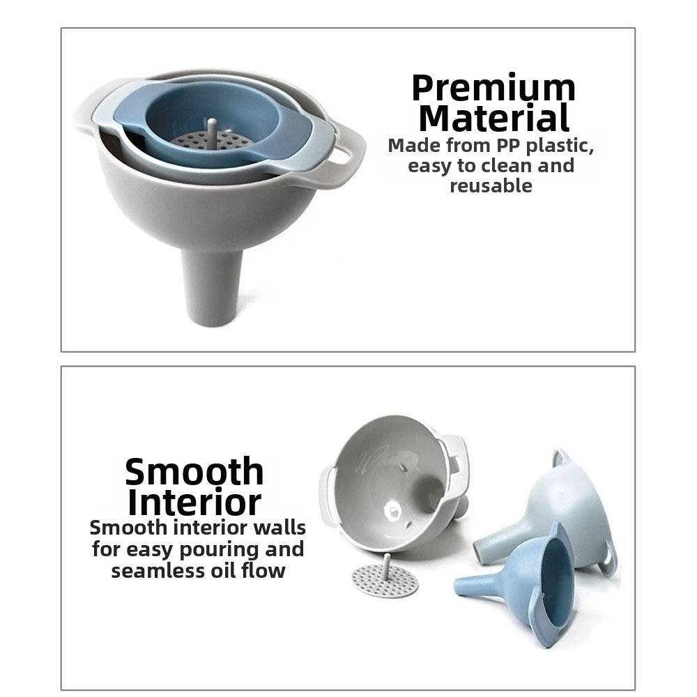 Multifunctional Funnel Set 4 in 1 Kitchen Pouring Tool Filter Funnel Kitchen Funnel Household Use