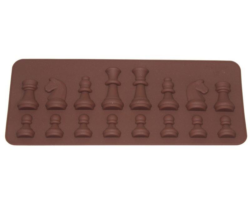 Mini Chess Shaped Ice Chocolate Sugar Cake Decor Silicone Cube Tray Chess Mold Kitchen Tool MIT