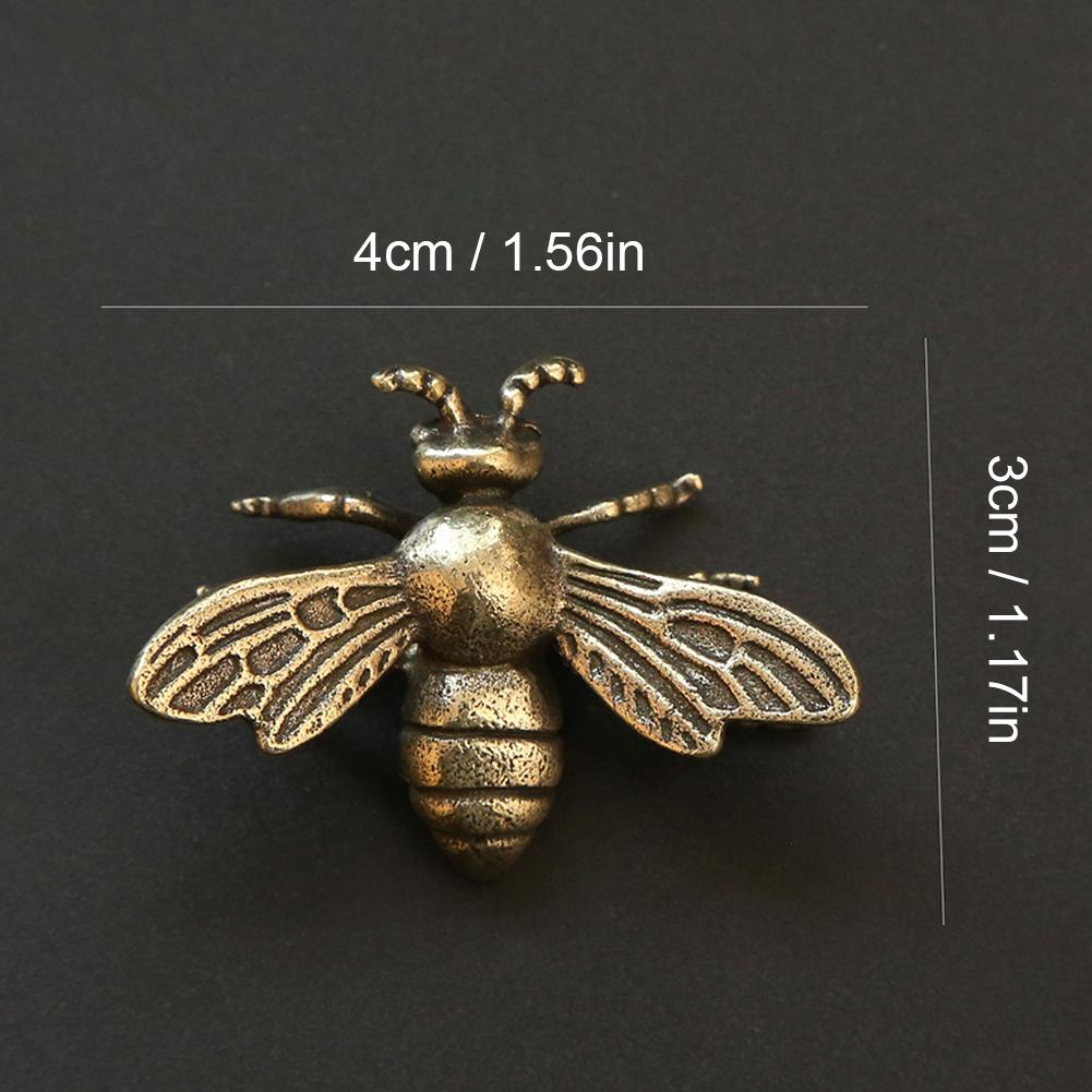 Solid Brass Insect Honeybee Figurines Miniatures Tea Pet Funny Beetle Crafts Collection Desktop Small Ornaments Home Decorations