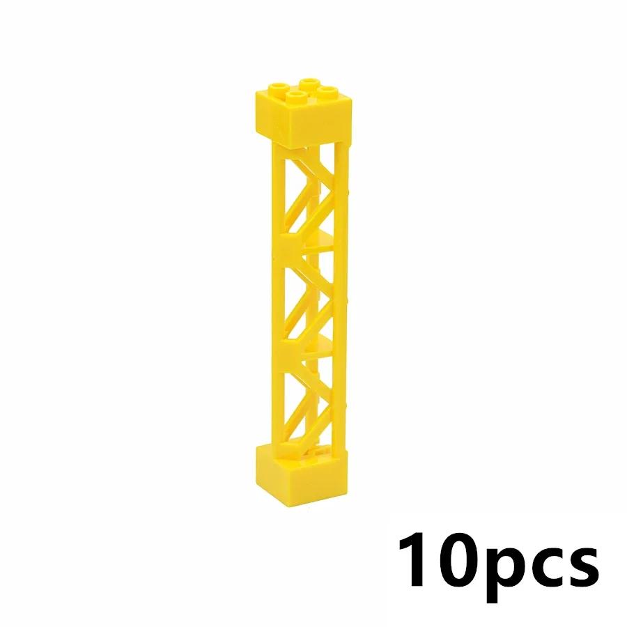 Совместимые 95347 Столбы Кирпичи Решетчатая Башня 2X2X10 Опорная Плита Мостовая Балка Кронштейн Строительный Блок Часть Колонны Игрушки
