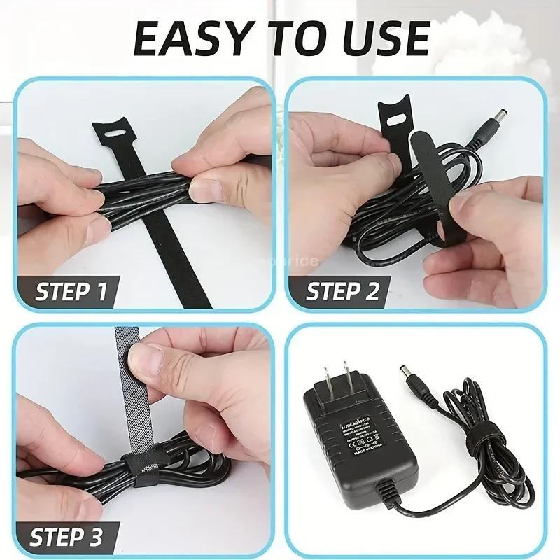 10-100pcsReleasable Cable Organizer Ties Mouse Earphones Wire Management Nylon Cable Ties Reusable Loop Hoop Tape Straps Tie