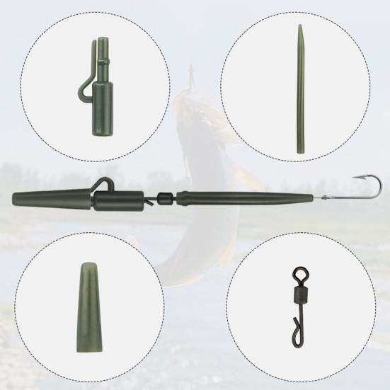 40 шт./компл. набор принадлежностей для ловли карпа с ящиком для хранения портативные металлические вертлюги мягкие трубки рукава комплект снастей для ловли карпа