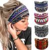 Bohemian African Ethnic Print Knotted Yoga Headband – Wide Elastic Women's Hair Accessory