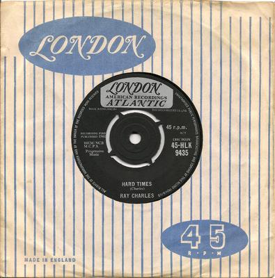 7-дюймовая пластинка РЭЙ ЧАРЛЬЗ - Тяжёлые времена / Интересно, кто 45HLK9435 London Records, 1961 UK Джаз Б/У
