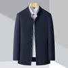 Spring New Mulberry Silk Jacket Men's Spring and Autumn Stand Collar Business Casual Non-iron Jacket