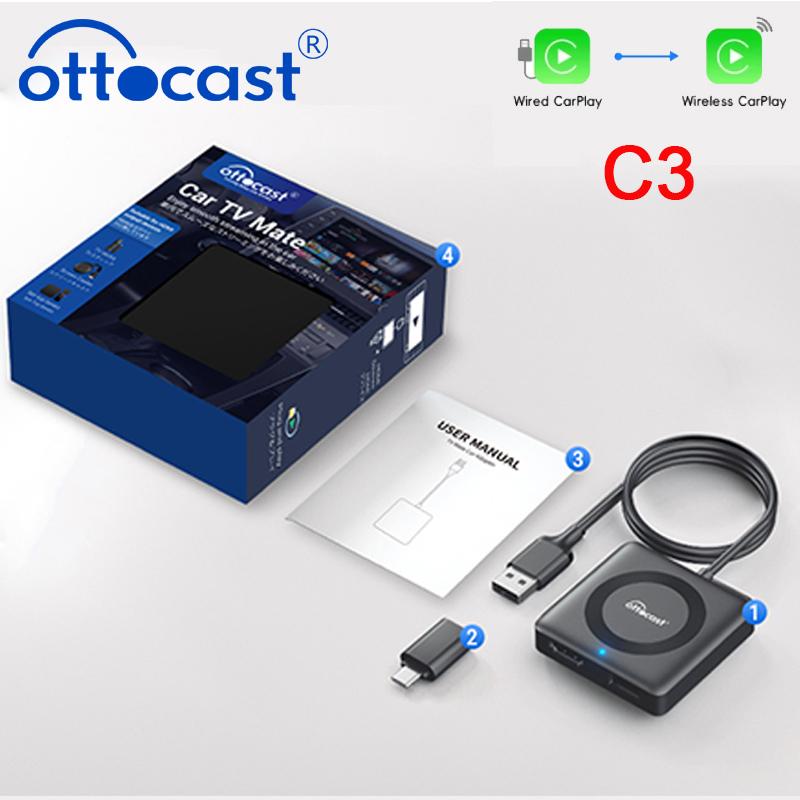 OTTOCAST Car TV Mate C4 Беспроводной адаптер Android Auto CarPlay Поддержка HDMI входа Видеоконвертер для ТВ-стиков Игровых консолей