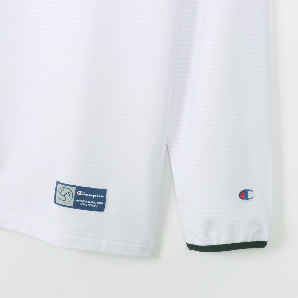 Длинная круглая футболка для волейбола с коротким рукавом и быстрым запахом One Point, белая [Champion], рукав, горловина, сушка, эластичность, антибактериальная, устойчивая,