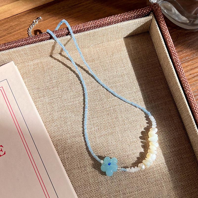 Сладкое дофаминовое ожерелье из бусин: Трендовый чокер с сердечком, цветком и бантом