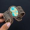 Blue Sea Sediment Gemstone Pure Copper Wire Wrapped Handmade Cuff/ Bangle Jewelry Adjustable