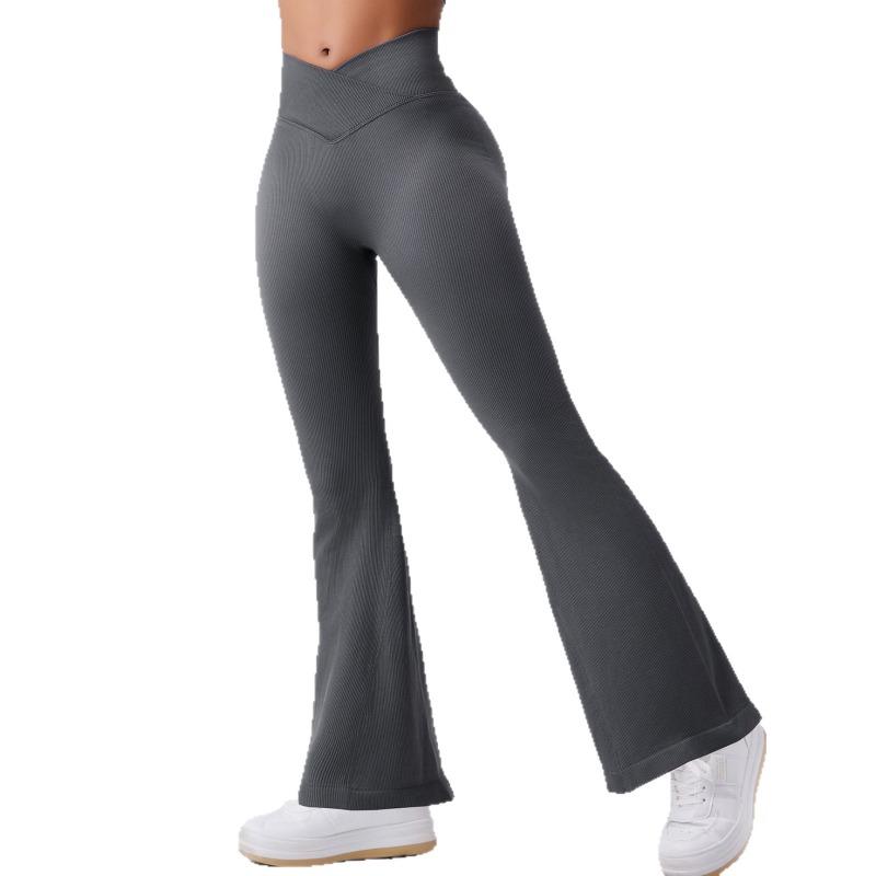 Women High Waist Seamless Flared Yoga Pants Tummy Control Casual Wear