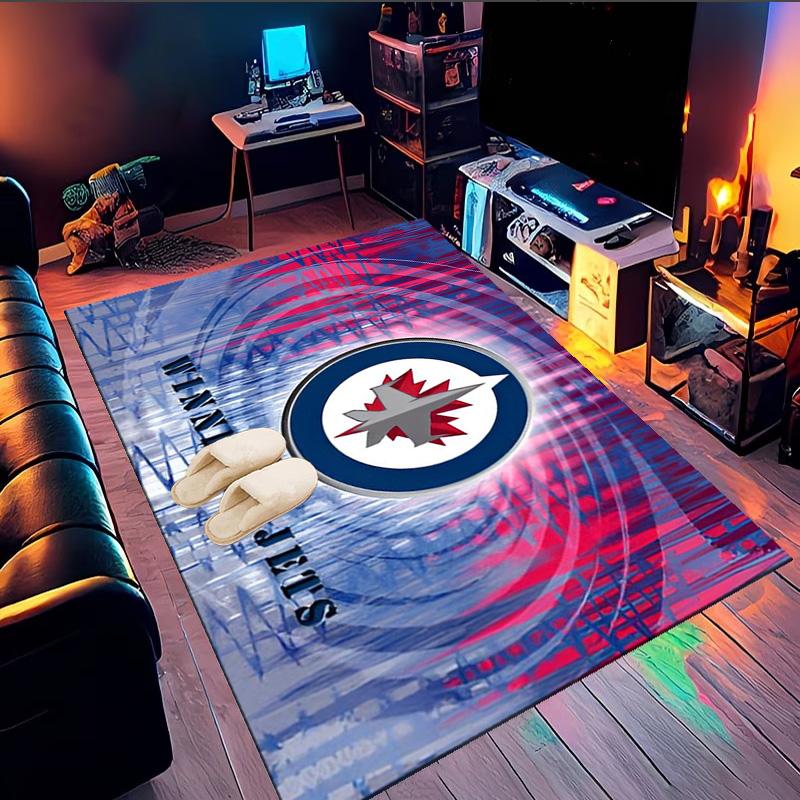 Jets Hockey Team Area Rug Suitable for Indoor And Outdoor,Carpets for Kitchens, Homes, Offices, Living Rooms,Home Decor,Christmas Gift