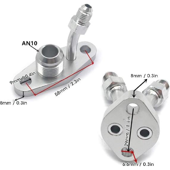 Turbo Oil Feed Inlet Flange Turbo Oil Return Flange Turbo Oil Feed Flange Water Return Discharge Kit 312‑07006‑003 Fit for CT9 CT12 CT20 Auto