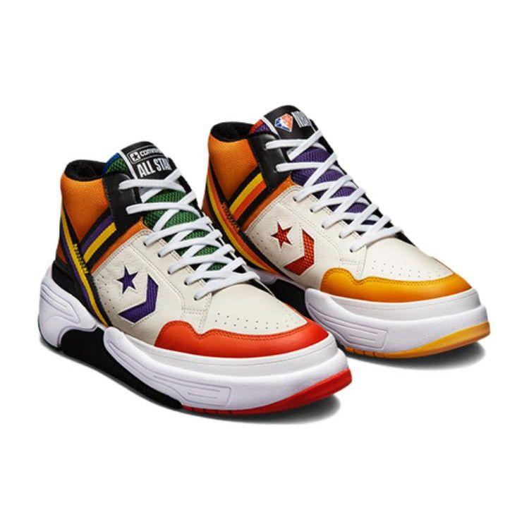Кроссовки унисекс NBA x Converse Weapon CX Mid 75th Anniversary Многоцветные Egret Bold-Mandarin 172657C