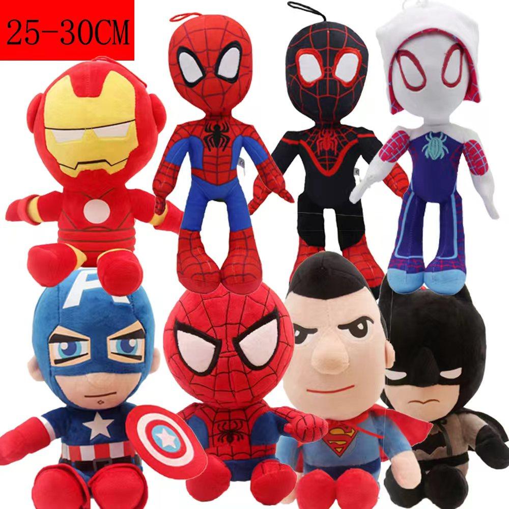 10 шт. Мягкие игрушки Человек-Паук, Куклы из Фильмов, Мстители Marvel, Мягкие Набивные Герои, Капитан Америка, Железный Человек, Рождественские Подарки
