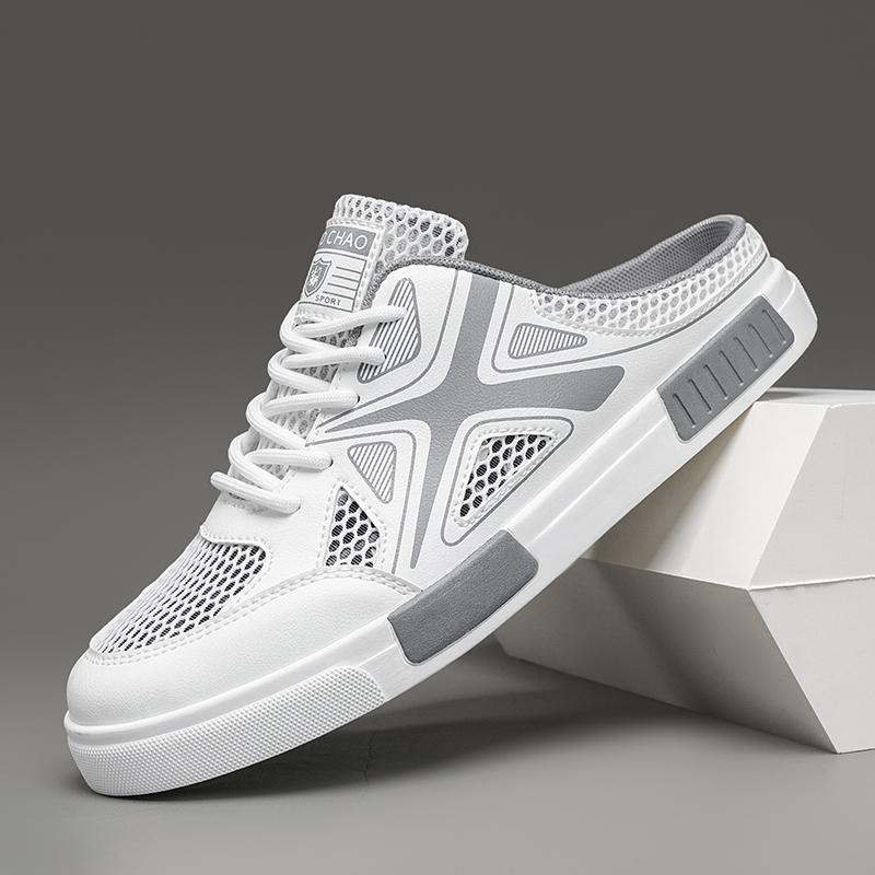 Большой размер 47 роскошные мужские полутапочки сандалии удобные дышащие повседневные туфли мужские модные кроссовки для отдыха мужские тапочки сланцы обувь мужская