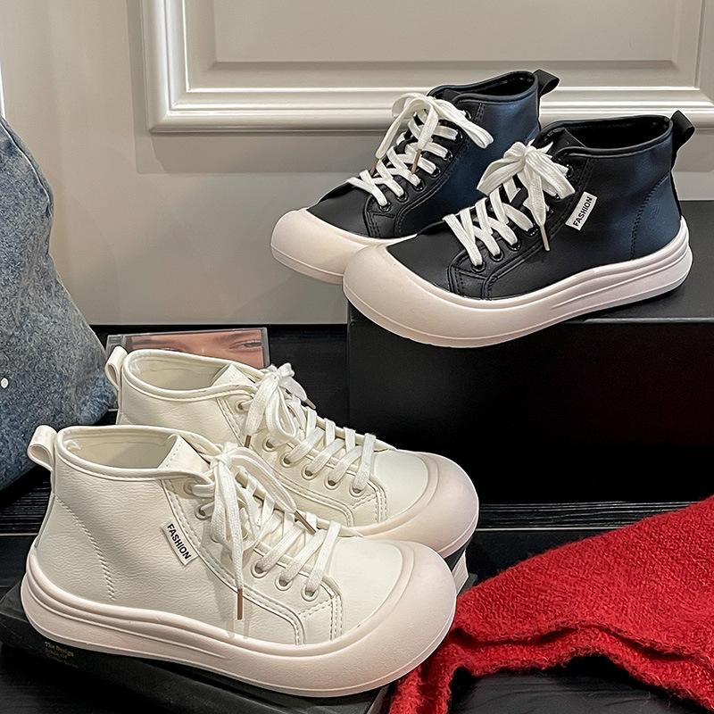 Манговая голова высокие белые кроссовки женские новые с круглым носком на шнуровке универсальные удобные и легкие повседневные спортивные туфли