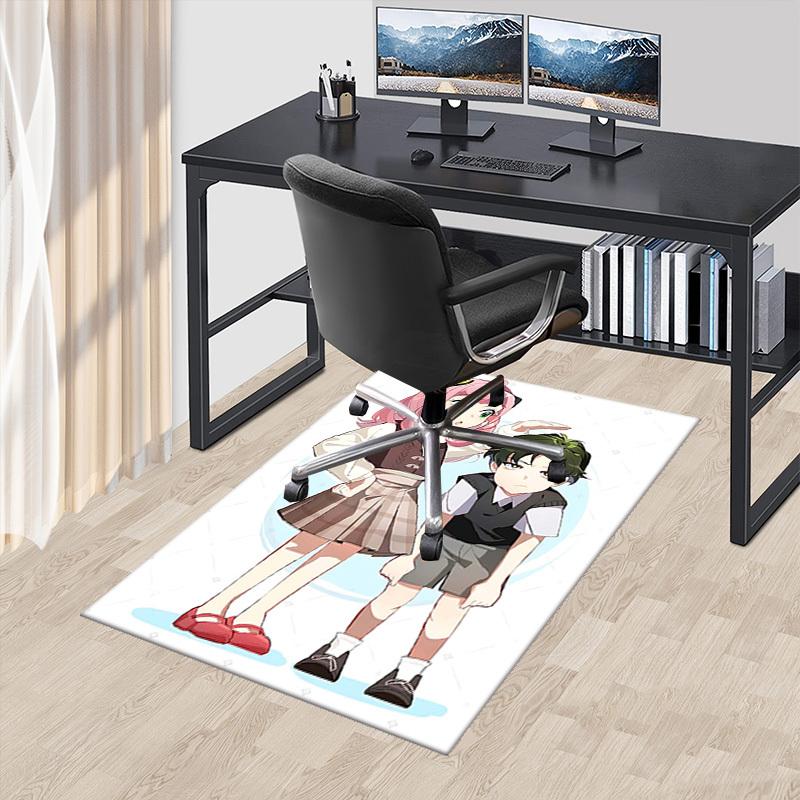 1pc Pink Hair Girl Chair Mat: Anime Cartoon Design, Non-Slip Carpet for Office, Home Decor - Suitable for All Seasons.Q003