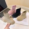 Детские тканевые сапоги вязаные удобные детские модные сапоги однотонные универсальные 2025 совершенно новые для мальчиков и девочек короткие сапоги круглый носок