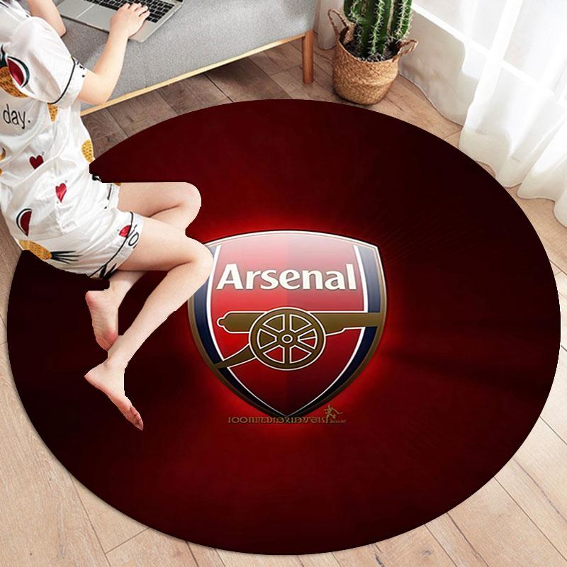 Arsenal F Round Area Rug,Carpet Rug for Living Room Bedroom Sofa Playroom Decor,Non-slip Floor Mat